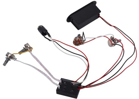 ERINGOGO Eq Vorverstärkerschaltung für Bassgitarre mit 2-Band Equalizer Schwarzer Kabelbaum aus Kunststoff und Metall 1 Volume 2 Tone Potentiometer für Aktiven Bass