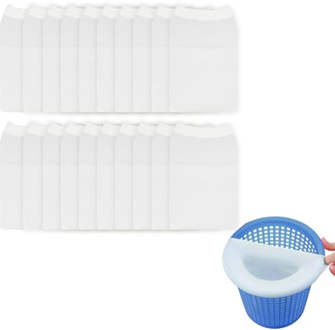 Jecdfs 20er-Pack Pool Skimmer Socken - Hochleistungs-Feinfilter-Netzsocken für Filterkörbe, Wiederverwendbar, Universell Einsetzbar, Verbessert die Wasserqualität in Schwimmbädern