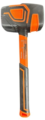 1000g Rubber Mallet Hammer – Heavy-Duty Non-Marking Rubber Head with Fiberglass Handle – 1kg Shock-Absorbing Soft Face Hammer for Paving, Carpentry, Tent Pegs & Construction