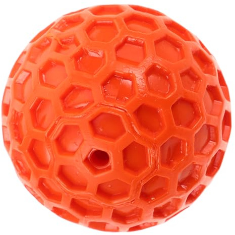 Hohopeti Balle Chien Caoutchouc Souple et Couineur Intégré Design Nid Abeille Stimulant pour Petits Chiens Jeu Intérieur et Extérieur Nettoyable