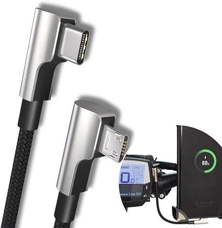 PAXO 15 cm Bosch Intuvia cykeldator USB-laddkabel, USB-C-smartphone-laddning, EBike tillbehör, cykeltillbehör ebike, MICRO USB – USB C, smartphone till höger från Intuvia