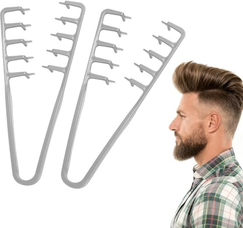 Bafiwu Peigne Texturé à Dents Larges pour Cheveux Bouclés, Outil de Coiffure avec Volume aux Racines, Accessoire de Soin Léger pour Femmes