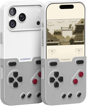 Bitmolab GAMEBABY for iPhone 17 Pro Case, Innovative Game Controller Phone Case, iPhone 17 Pro Case for GBA, GBC, NES Retro Games, Gray