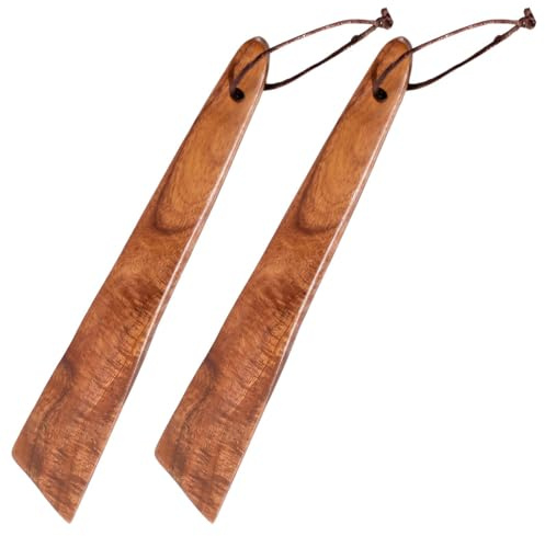 HJZHII 2PCS Wooden Spatula for Cooking, 12 Inch Flat Wood Spatula | Egg Flipper Small Wooden Scraper Wood Cooking Utensils for Home Kitchen Non-Stick and Cast Iron Flipping Scraping Stirring
