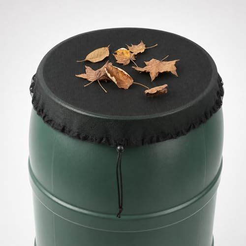 Filet de récupération d'eau de pluie - Couvercle pour réservoir de pluie - Avec élastique - Cordon de serrage - Jusqu'à 95 cm - Filet rond - Protection contre les feuilles, les moustiques, les petits
