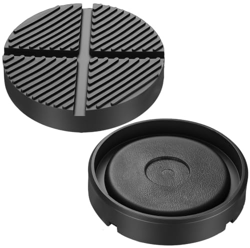 2 Pcs Almohadilla de Gato Hidraulico para Coche, Taco Goma Amortiguador para Gato Hidráulico Adaptador, Almohadillas de Goma para Gatos de Coche, Elevación Jack Pads Bloque Ranurado(Estilo B)