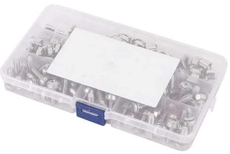 Generic Tuercas M6 Juego de 50 Piezas Tuercas de Tornillo de Rack para Gabinetes Sujetadores Seguros para Gabinetes Eléctricos y Racks de Servidores Cautivas de Servicio con Estuche de