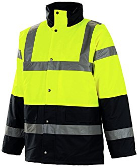 PORS466YERL Varseljacka, kontrasterande, trafikjacka, J gul, storlek L, GUL, L