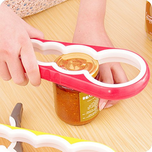 Universal Lid JAR Opener / Bottle Opener / Can Opener Kitchen Gadget Easy Twist Tool for Multiple Sizes (Random Color)