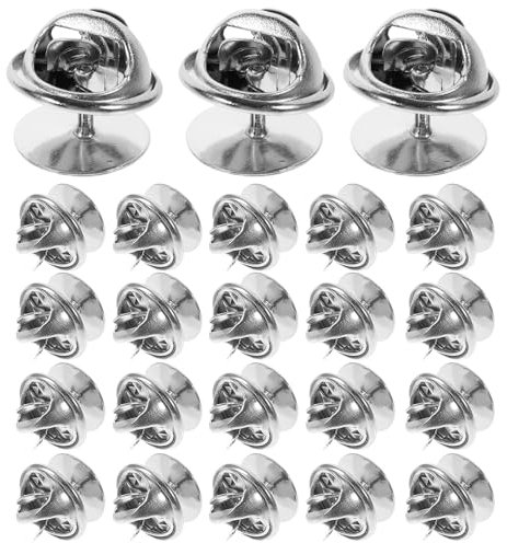 ROSENICE Silberfarbene Schmetterlings-Brosche, Ersatz-Clips, Krawattenklammern und Brosche (50 Stück)