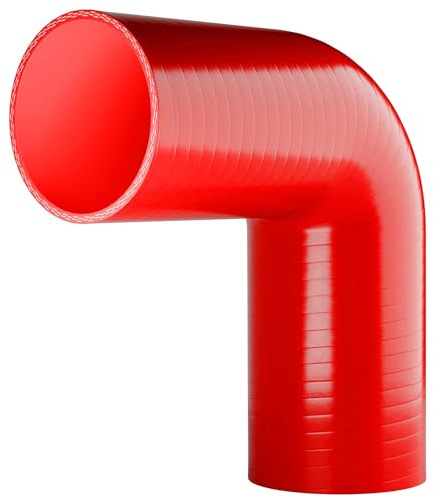 90 degree Silicone Turbo and Coolant Reinforced Hose Elbow ID: 51mm - Red
