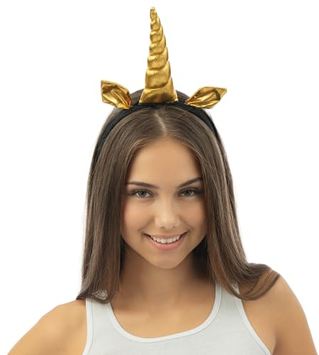 P 'tit Clown 82203 Haarreif Einhorn gold und schwarz, Einheitsgröße