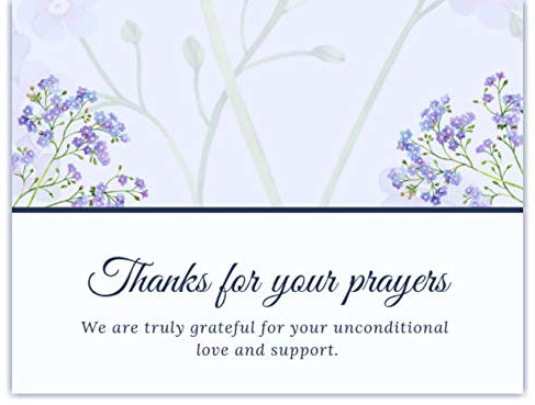 20 Celebration of life Floral Flower Funeral thank you cards with envelopes acknowledgment memorial Sympathy Thank you notes purple