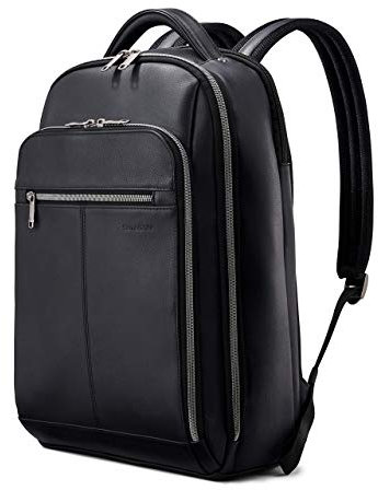 Samsonite Classic Leather Backpack, Black, One Size