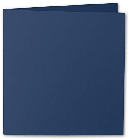 ARTOZ 10x quadratische Faltkarten - Classic Blue (Blau) - 155 x 155 mm Karten blanko zum Selbstgestalten - 220 g/m² gerippt