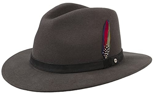 Stetson Yutan Wollfilz Traveller Hut Packable Asahi Guard Herren und Damen Sommer Winter Serpent S (54-55 cm)