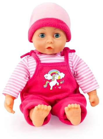 Bayer Design Puppenkleidung, mehrteilige Puppenanziehsachen, Puppenzubehör | für 38 cm Puppen geeignet, rosa, mit Einhornmotiv