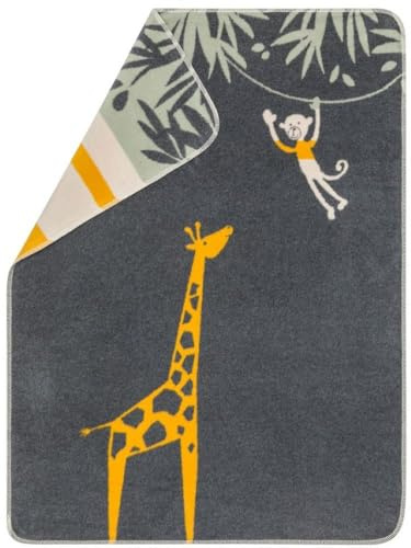David Fussenegger Babydecke Maja 'Giraffe' 75 x 100 cm Anthrazit