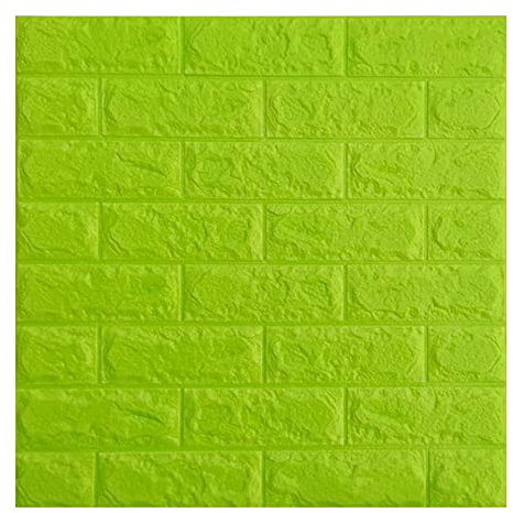 XiinxiGo 3D Ziegel Tapete Selbstklebend Wandpaneele Modern Wasserfest Steinoptik Tapeten Schaumstoff Wandaufkleber für Badezimmer Schlafzimmer Wohnzimmer Balkon Küchen,Grün,1Stück(50 * 50 cm *7MM)