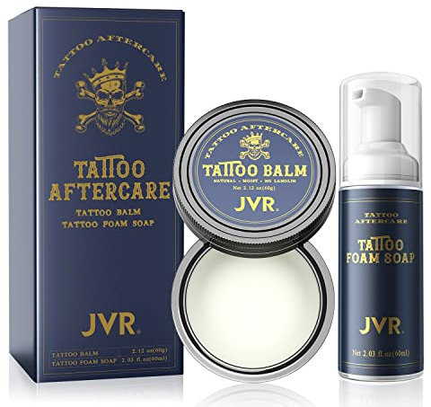 Tattoo Aftercare Set, JVR Tattoo Pflege Creme & Tattoo Soap für Tätowierte Haut, Tattoo Aftercare Butter, Tägliche Pflege & Aftercare für frisches Tattoo, Verstärkt Tattoo Farben, Heilung (Süße)