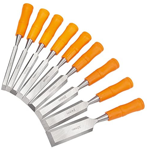 ZPYXBH Herramienta Formones Para Madera,9 Piezas Cinceles Para Madera,Cincel Para Tallar,Madera Juego De Gubias Para Tallar Madera,Carpintería Recortar Los Bordes Para De Carpinteros Principiantes