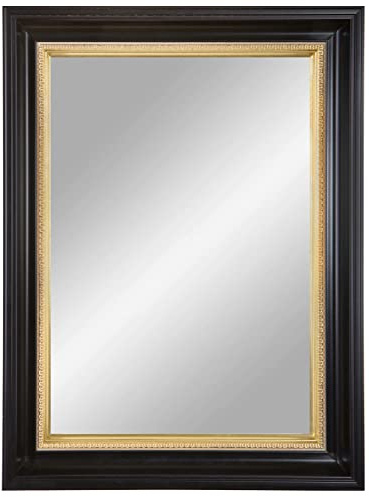 Online-GalleryKing Wandspiegel nach Maß 60 x 40 cm Schwarz Gold Barock Shabby Vintage für | Flur | Badezimmer | Wohnzimmer | Schlafzimmer | Spiegel Rahmen OGK-EH07