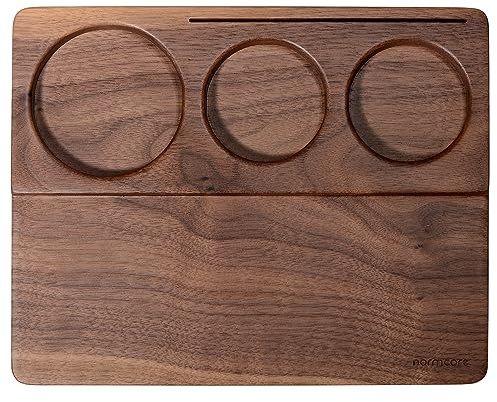 Normcore Tamping Station - Natural Walnut Espresso Tamping Mat - Wooden Tamping Mat for 51/54/58mm Portafilter, Tamper, Distributor, Puck Screen and Portafilter - Genuine American Walnut Wood