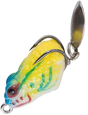 Sharplace Topwater-Köder, Frosch-Köder, Metall-Pailletten, Bass-Angelköder-Doppelhaken, Angeln-Kurbelköder, Float-on-Water-Köder für Süßwasser, Stil h