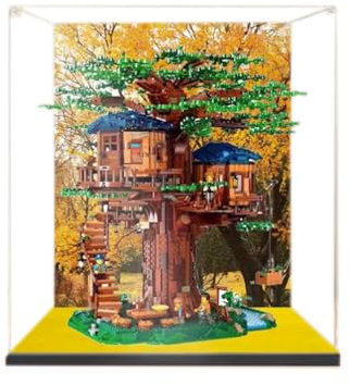 Acrylic Display Case for Lego Ideas Tree House 21318,Showcase,Protect & Decorate Model with Dustproof Storage,Gifts (Background H)