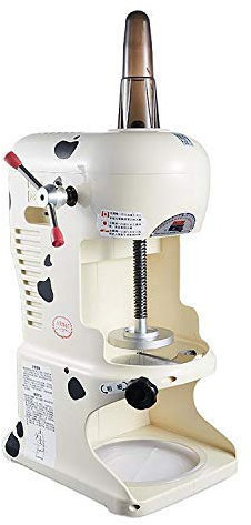 HWSY Commercial Electric Ice Shaver Snow Cone Maker Machine Thickness Adjustable Shaved Ice Crusher 90Kg/H For Milk Tea Shop, Coffee Shop, Home,White (White) Interesting