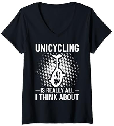 Einrad Fahrrad Lustiges Training Lernen Radfahren T-Shirt mit V-Ausschnitt