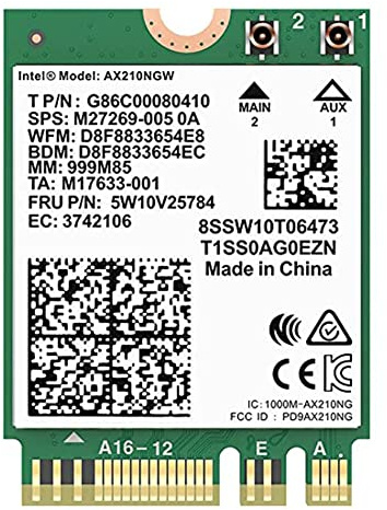 CENMEN Scheda WiFi AX210NGW, Modulo Fili Wi-Fi 6E 11AX Espandibile un Adattatore di Rete Interno Tribanda -MIMO 6GHz+Bluetooth 5.2