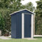 SECOLI Geräteschuppen Klein Metall Gerätehaus Anthrazit 126x97,5x177 cm Gartenschrank Wetterfest Outdoor Schrank Gartenhütte Terrassenschrank Metall Geräte Schuppen Verzinkter Stahl