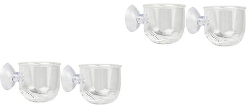 BESPORTBLE 4 Stück aquaristik zubehör fischfutter Flakes Fischfuttertabletten Fischfutterautomat für Barsche Rote Würmer Futterfischfutter klare Aquarienausrüstung Glas Zubringer Lebensmittel