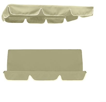 Hasaller Ersatz-Baldachin, Gartenschaukelsitzbezug, Ersatzteile, wasserdicht, Terrassenabdeckung, für den Außenbereich (195 x 125 x 15 cm, Beige, 3 Personen)