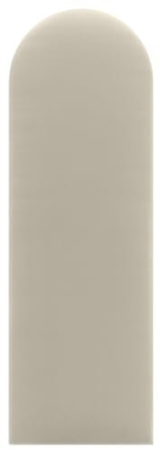 DecoNest Wandkissen, Wandpolsterung, Wanddekoration, ovales Bettkopfteil, 3D-gepolstertes Wandpaneel 20 x 100 cm Cremig