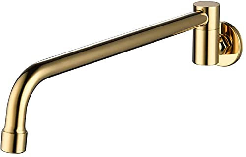Küchenspüle-Wasserhahn, Wandmontage, Messing-Waschtischarmaturen, halbautomatischer Schwenkschalter, Wäscherei, Pool-Mopp, Pool-Wasserhahn, Kaltwasserhähne, gebürstetes Nickel(Gold)