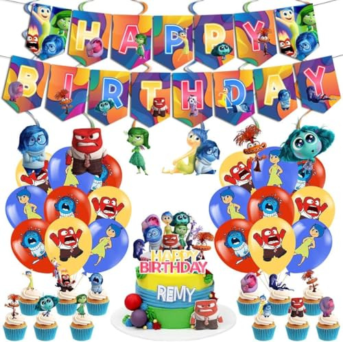Birthday Decorations Cake Topper Cupcake Toppers Banner Balloons Party Supplies Happy Birthday for Game Fans (Inside)