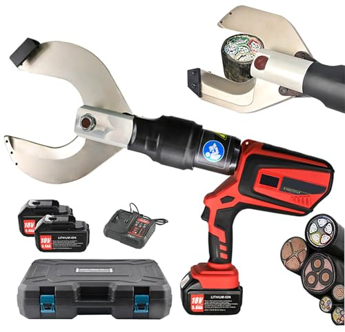 hKjPlvf Battery Cable Cutter, 18V Rechargeable Hydraulic Cable Cutter for Electriciansr, 120KN/200KN/200KN/250KN/280KN Electric Wire Cutting Tool for Copper Al Armoured Cable,150C