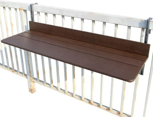 Balkon-Stehtisch für Geländer,Balkongeländer-Hängetisch,klappbarer Balkontisch,hängender verstellbarer Decktisch,hängender Klapptisch für den Außenbereich,80 * 37cm/31.4 * 14.56inch
