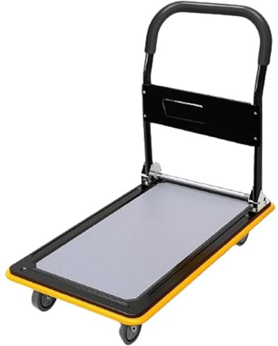 ENWYTE Plattform Transportwagen Plattformwagen Aus Stahl Kleiner Zusammenklappbarer Handwagen Mit Schwenkrädern Für Buchhandlungen Restaurants Umzugswagen Schiebewagen Zum Belad Heimgebrauch(Black)