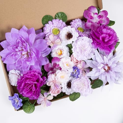 Foshird Fleurs Artificielle Deco Violets 4-14 cm avec Guirlande de Printemps en Soie Bricolage Deco Mariage Champêtre Maison Fête
