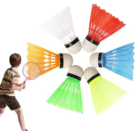 Krujecnt Federbälle für Badminton, Federbälle zum Schlagen - Buntes Shuttlelock-Set für das Schlagtraining,Langlebige Badmintonbälle zum Schlagen von Bällen für Strandschlägerspiele, Spielplätze und