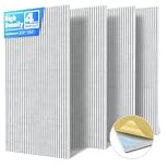 4 Pack Large Acoustic Panels Sound Absorbing with Self-Adhesive, 47.2”*23.6”*0.36” High Density Sound Proof Foam Panels for Walls, 3D Vertical Soundproof Wall Panels for Home Studio Office Decor-Gray