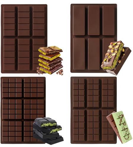 TTSTOIEE Molde de Silicona Chocolate,2 Piezas Moldes Tableta Para Barra Chocolate, Profundos De Silicona Sin BPA,Solicite Bombones,Chocolates Helado