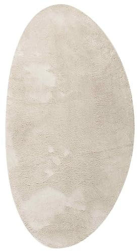 vidaXL Teppich HUARTE Beige 100 x 200 cm Polyester | Total angenehmes Gefühl unter den Füßen, Coole ovale Form für moderne Vibes, Flecken schnell mal reinigen, wenn's nötig ist