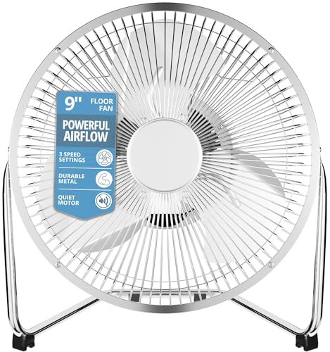 Dealberry Homiu Chrome Metal High Velocity Cold Air Circulator Adjustable Floor Fan (9)