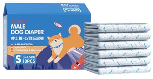 Windelhöschen für Hunde – 10 Stück starke saugfähige Windeln, elastisch, atmungsaktiv, auslaufsicher, für Training, Erholung, Reisen, Innen- und Außenbereich