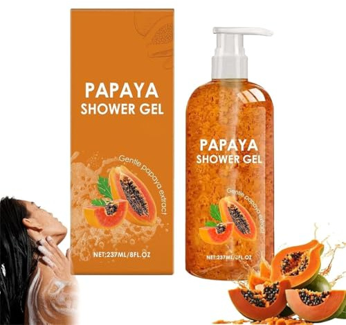 Papaya Oil-Control Gel doccia idratante, sapone multi-azione viso e bodywash, sbiancante, levigante esfoliante, bagnoschiuma alla papaya, per sbiancamento della pelle, delicato per la pulizia