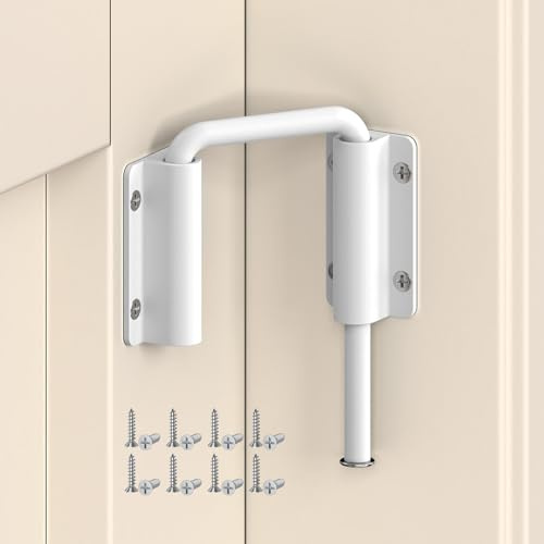 BiceNoning Upgraded Sliding Door Loop Lock, 90/180 Degree Multi-Angle Aluminum Alloy Gate Latches for Barn Door, Closet, Fence, Window, Patio - Security U-Bolt Latch Locks (White-1PC) | 90/180 Degree Patio-Security U-Bolt Latch Lock for Barn Door, Closet, Fence, Window, Multi-Angle, Aluminum Alloy